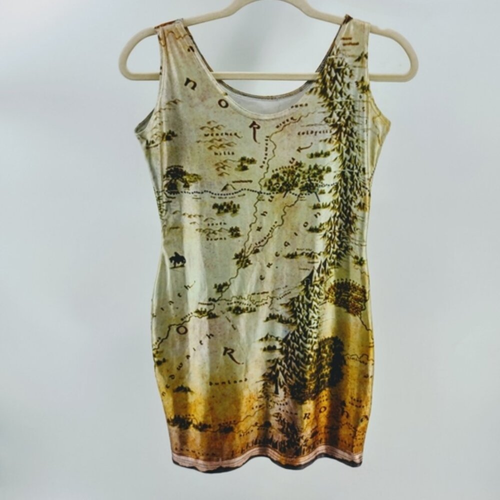 Map Print Mini Dress - Picture 2 of 3